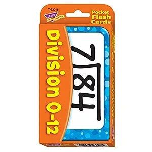 Division 0-12 Pocket Flash Cards, 6 Packs