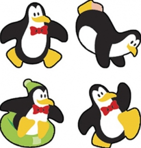 Perky Penguins superShapes Stickers, 800 Per Pack, 6 Packs