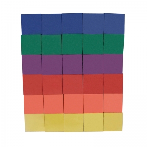 Foam Color Cubes, 1in, 30 Pieces
