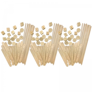 STEM Basics: Wood Construction Kit - 66 Per Pack, 3 Packs