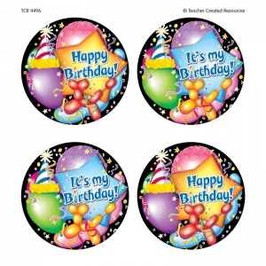 Happy Birthday Wear 'Em Badges, Pack of 32