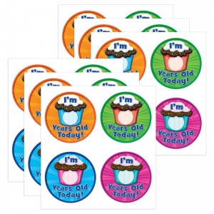I Am __ Years Old Today WearEm Badges, 32 Per Pack, 6 Packs