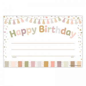 Terrazzo Tones Happy Birthday Awards, Pack of 30