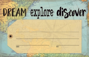 Travel the Map Dream Explore Discover Awards, Pack of 30