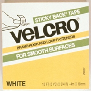 Sticky Back Tape, White, 18" x 3/4", 6 Rolls