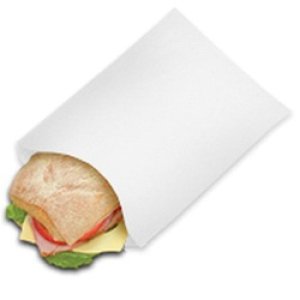 Grease-Resistant Single-Serve Bags, 6.5" x 1" x 8", White, 2,000/Carton