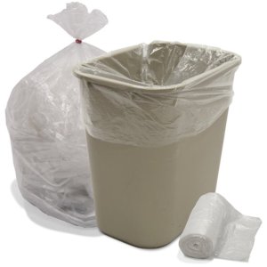 High-Density Commercial Can Liners, 7 gal, 6 mic, 20" x 22", Clear, Perforated Roll, 50 Bags/Roll, 40 Rolls/Carton
