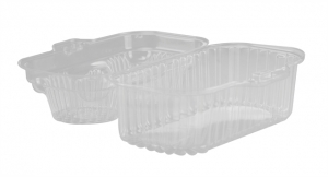 2 Ct Deep Cupcake Hinged Lid Cont Clear OPS Plastic