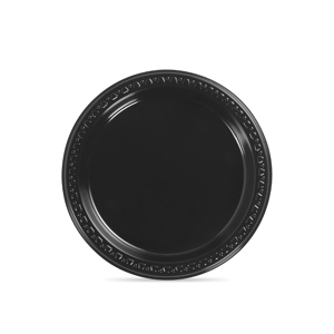 7" Black plate Heavy weight plastic