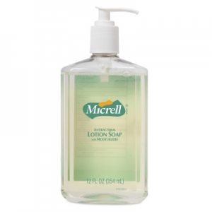 Micrell Antibacterial Lotion Soap 12 oz Pump Bottles, Light Yellow