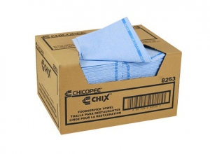 CHIX Foodservice Towel 5day 13.5x21 w/Micro Blue/Blue Stripe wash/rinse