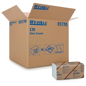 WYPALL L10 SANI-PREP Dairy Towels White 9.3" x 10.5"
