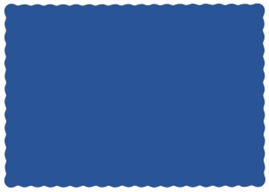 Scallop Edge Linen Emboss Placemat Navy Economy 9.5" X 13.5"