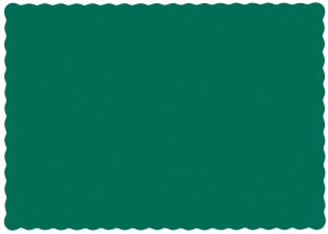 Scallop Edge Linen Emboss Placemat Hunter Green Economy 9.5" X 13.5"