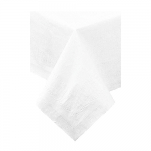 Cellutex 3-Ply Greek Key Tablecover White 72" X 72"