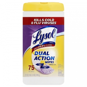 Lysol Disinfecting Wipes 75 Count, Dual Action Citrus