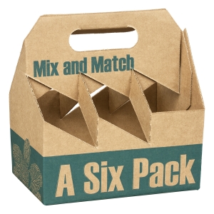 6-Bottle Beer Carrier 8x5.25x8.25 - Mix and Match Print