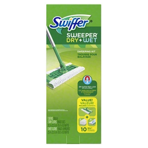 Swiffer Sweeper Mop Starter Kit Sweeper, 7 Dry Cloths, & 3 Wet Pads