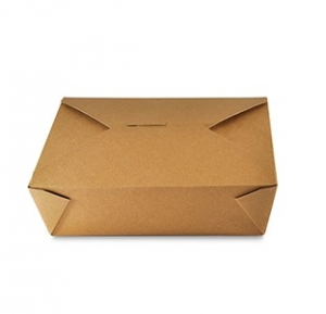 #3 Folded Takeout Box Kraft 7.75" X 5.5" X 2.5"