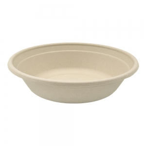 24oz Heavy Weight Bowl Natural, Molded Fiber, PFA Free