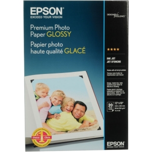 Epson Premium Photo Paper Glossy, SB, (13"x19"), 20 sheets