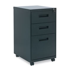 File Pedestal, Left or Right, 3-Drawers: Box/Box/File, Legal/Letter, Black, 14.96" x 19.29" x 27.75"