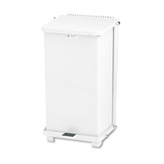 Defenders Heavy-Duty Steel Step Can, 6.5 gal, Steel, White