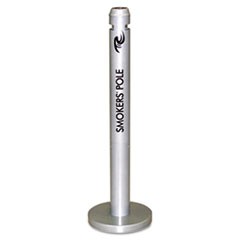 Smoker's Pole, Round, Steel, 0.9 gal, 4 dia x 41h, Silver