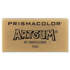 ARTGUM Eraser, For Pencil Marks, Rectangular Block, Large, Off White, Dozen