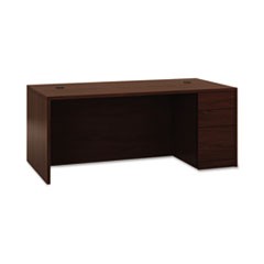 10500 Series "L" Workstation Right Pedestal Desk with Full-Height Pedestal, 72" x 36" x 29.5", Mahogany