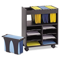 Go Cart Mobile File, Engineered Wood, 8 Shelves, 4 Bins, 14.5