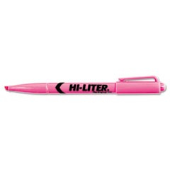 Pen Style Highlighter, Chisel Tip, Fluorescent Pink Ink, Dozen