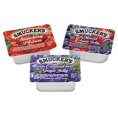 Smucker's Jam Assortment, Single Serving Packs, .5oz, 200/Carton