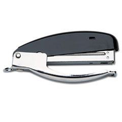 7520002405727, SKILCRAFT Hand-Held Stapler, 15-Sheet Capacity, 0.25" Staples, 2" Throat, Black/Silver