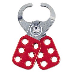 Steel Lockout Hasp, Steel/Vinyl, 2 3/8", Red