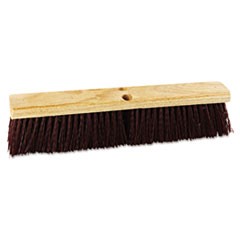 Floor Brush Head, 3" Maroon Heavy-Duty Polypropylene Bristles, 18" Brush