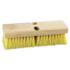 10 IN DECK BRUSH, WOOD BLOCK, YELLOW BRISTLE