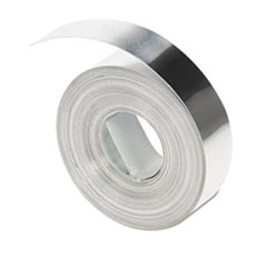 Rhino Metal Label Non-Adhesive Tape, 0.5" x 16 ft, Aluminum