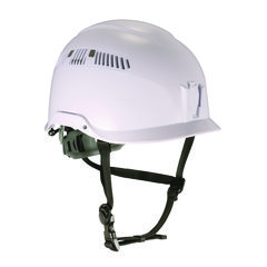 Skullerz 8977 Class C Safety Helmet with Adjustable Venting, 6-Point Rachet Suspension, White