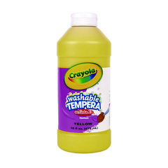 Artista II Washable Tempera Paint, Yellow, 16 oz Bottle