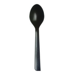 100% Recycled Content Cutlery, Spoon, 6", Black, 50/Pack, 20 Pack/Carton