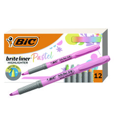 Brite Liner Grip Pocket Highlighter, Assorted Ink Colors, Chisel Tip, Assorted Barrel Colors, Dozen