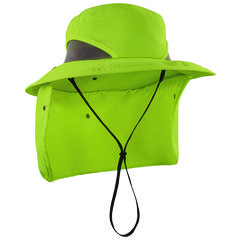 Chill-Its 8934 Ranger Hat with Neck Shade, Microfiber/Polyester, Small/Medium, Lime