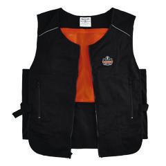 Chill-Its 6260 Lightweight Phase Change Cooling Vest with Packs, Cotton/Poly, 2X-Large/3X-Large, Black