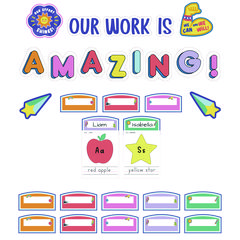 Work Display Bulletin Board Sets, 45-Piece Set, We Stick Together: Our Work Is Amazing, 7.9" x 15", Multicolor