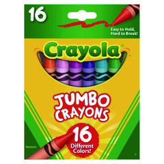 Jumbo Crayons, Assorted, 16/Box