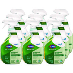 Clorox Pro EcoClean Disinfecting Cleaner, Unscented, 32 oz Spray Bottle, 9/Carton