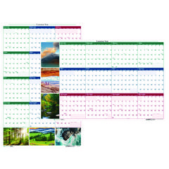 Earthscapes Recycled Reversible/Erasable Yearly Wall Calendar, Nature Photos, 24 x 37, White Sheets, 12-Month (Jan-Dec): 2025