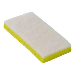 Resort Cut Scrub Sponge, Light Duty, 6.25 x 3.18, White/Yellow, 40/Carton