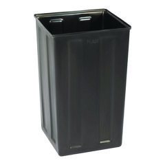 40 Gallon Rigid Plastic Waterproof Square Trash Can Insert Liner for Indoor/Outdoor Trash Can, Plastic, Black